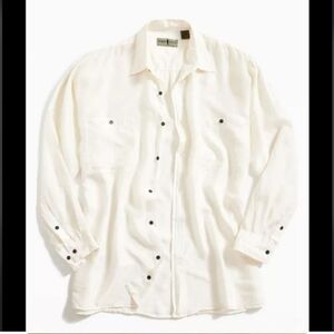 100% Silk Vintage Buttondown Flowy Blouse